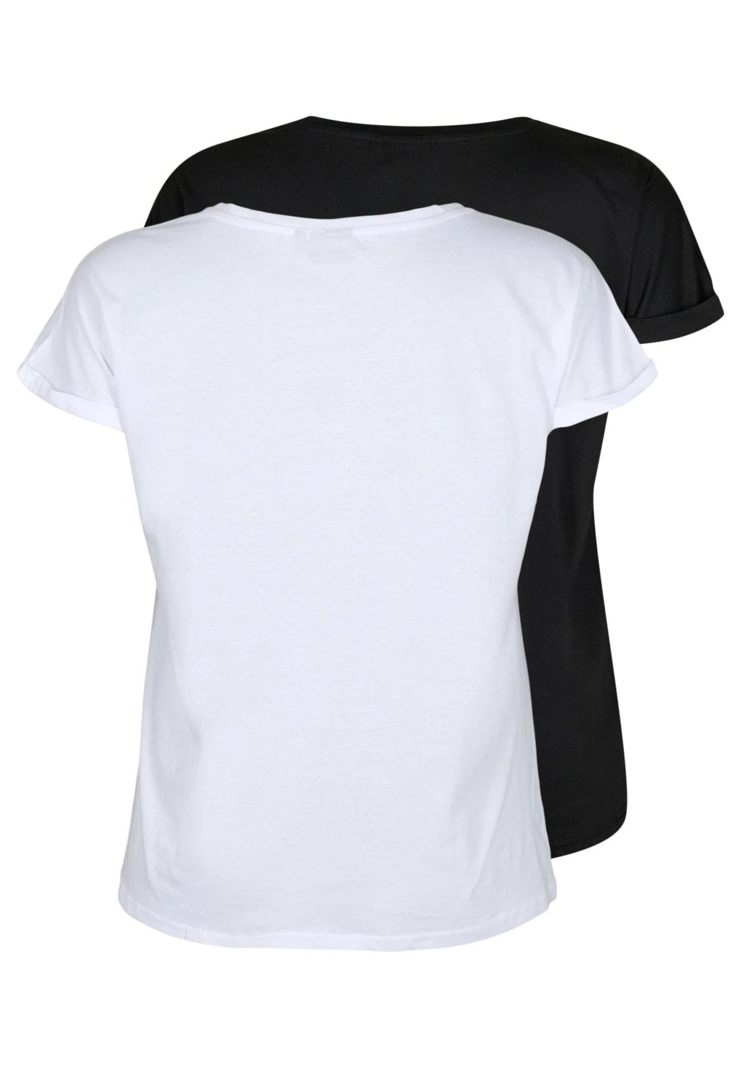 Zizzi 2-Pack Short Sleeved - Camiseta Básica - Bright White Black 2 Zizzi 2-Pack Short Sleeved - Camiseta Básica - Bright White Black - Imagen 2
