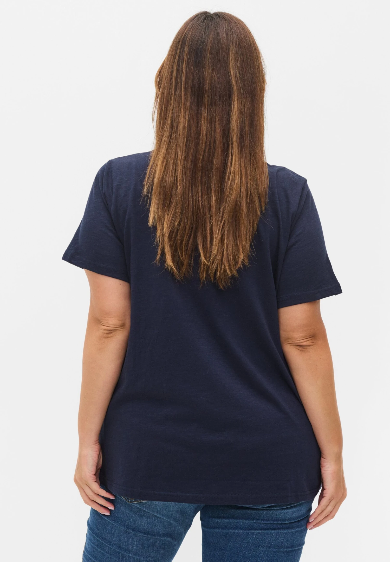 Zizzi 2 Pack - Camiseta Básica - Rosebloom Navy B 5 Zizzi 2 Pack - Camiseta Básica - Rosebloom Navy B - Imagen 5