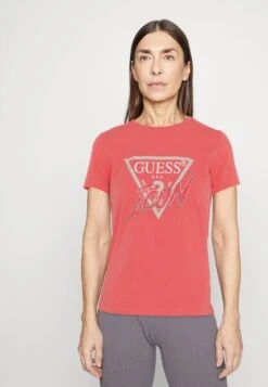 Guess Icon Tee - Camiseta Estampada - Plastic Pink
