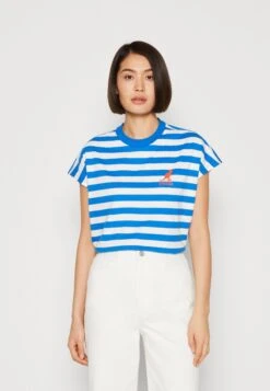 Marc O'Polo DENIM Cut On Sleeves Roundneck - Camiseta Estampada - Multi/Mediterranean Blue