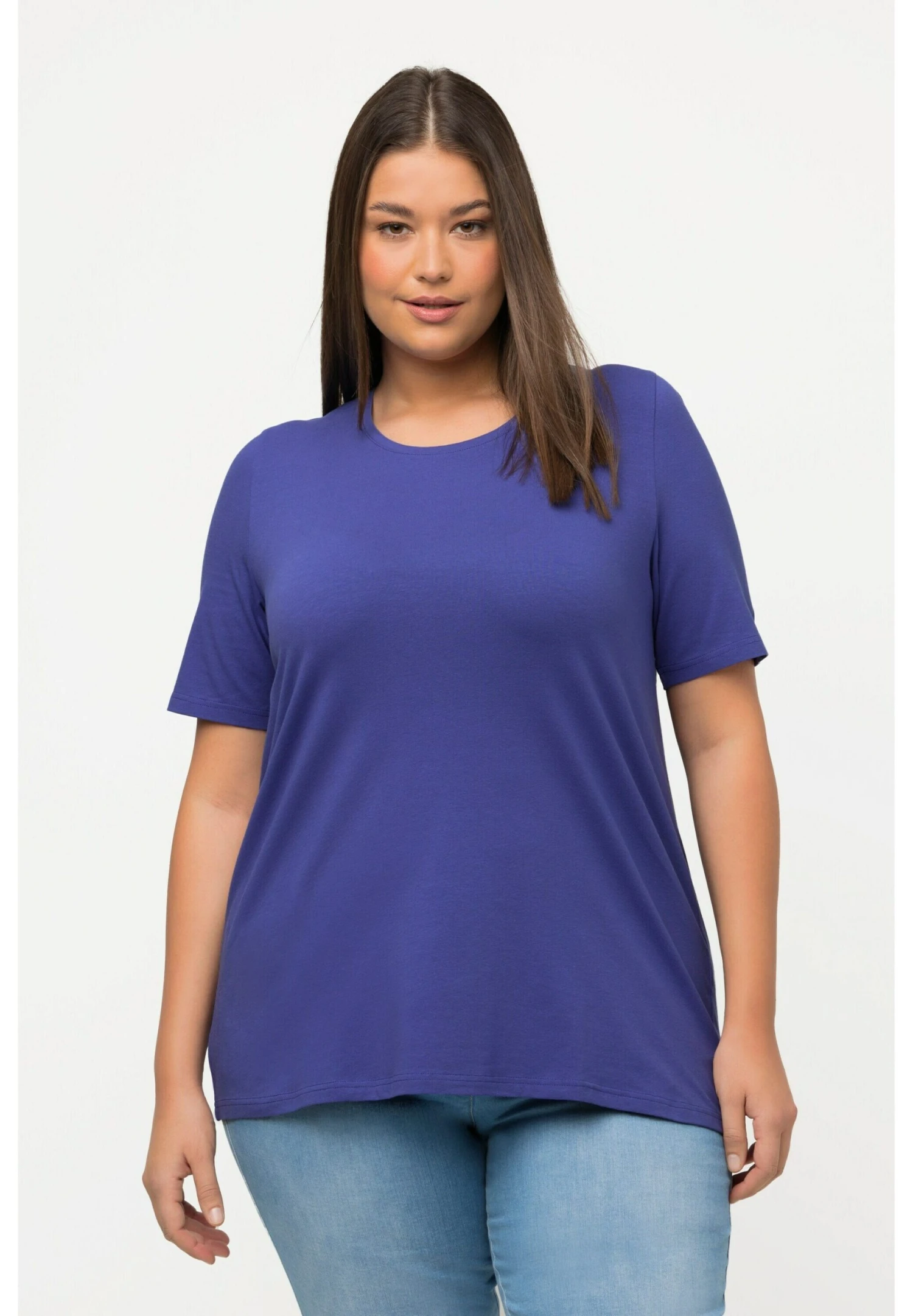 Ulla Popken Camiseta Básica - Blue Purple 1 Ulla Popken Camiseta Básica - Blue Purple