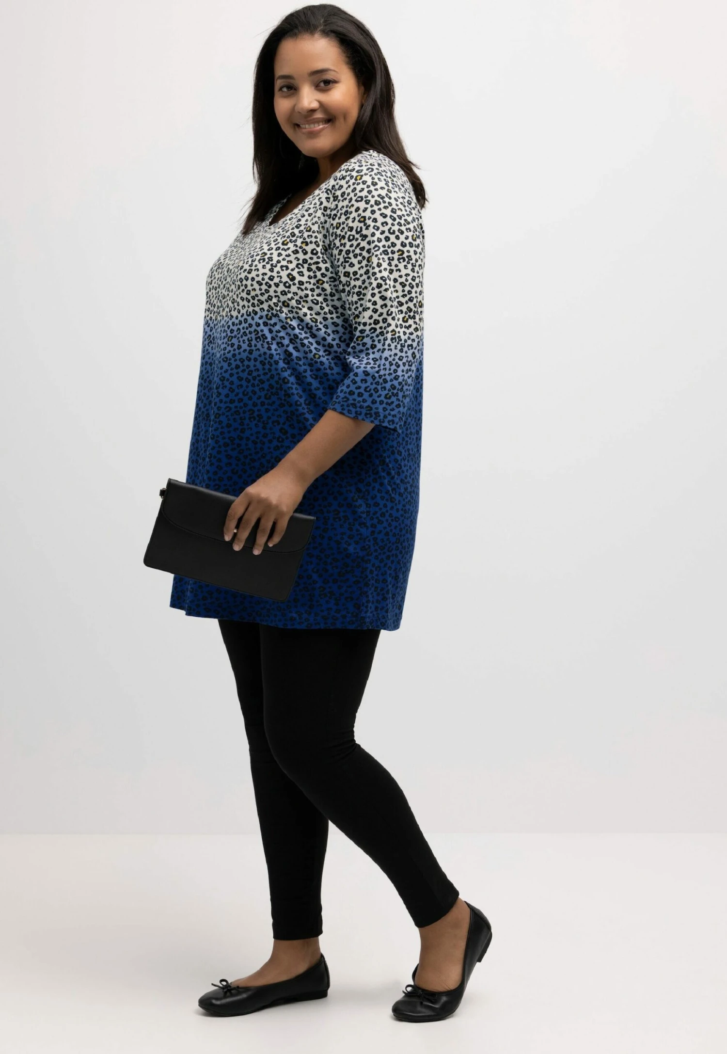 Ulla Popken Camiseta De Manga Larga - Mittelblau 2 Ulla Popken Camiseta De Manga Larga - Mittelblau - Imagen 2