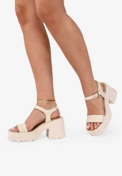 Sandalias De Tacón - Beige