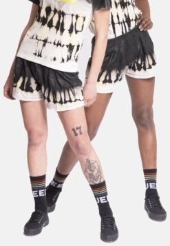 Unisex Tie Dye - Shorts - Yellow/Metallic Black