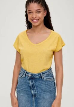 QS By S.Oliver À Effet Teint En Pièce - Camiseta Básica - Gelb