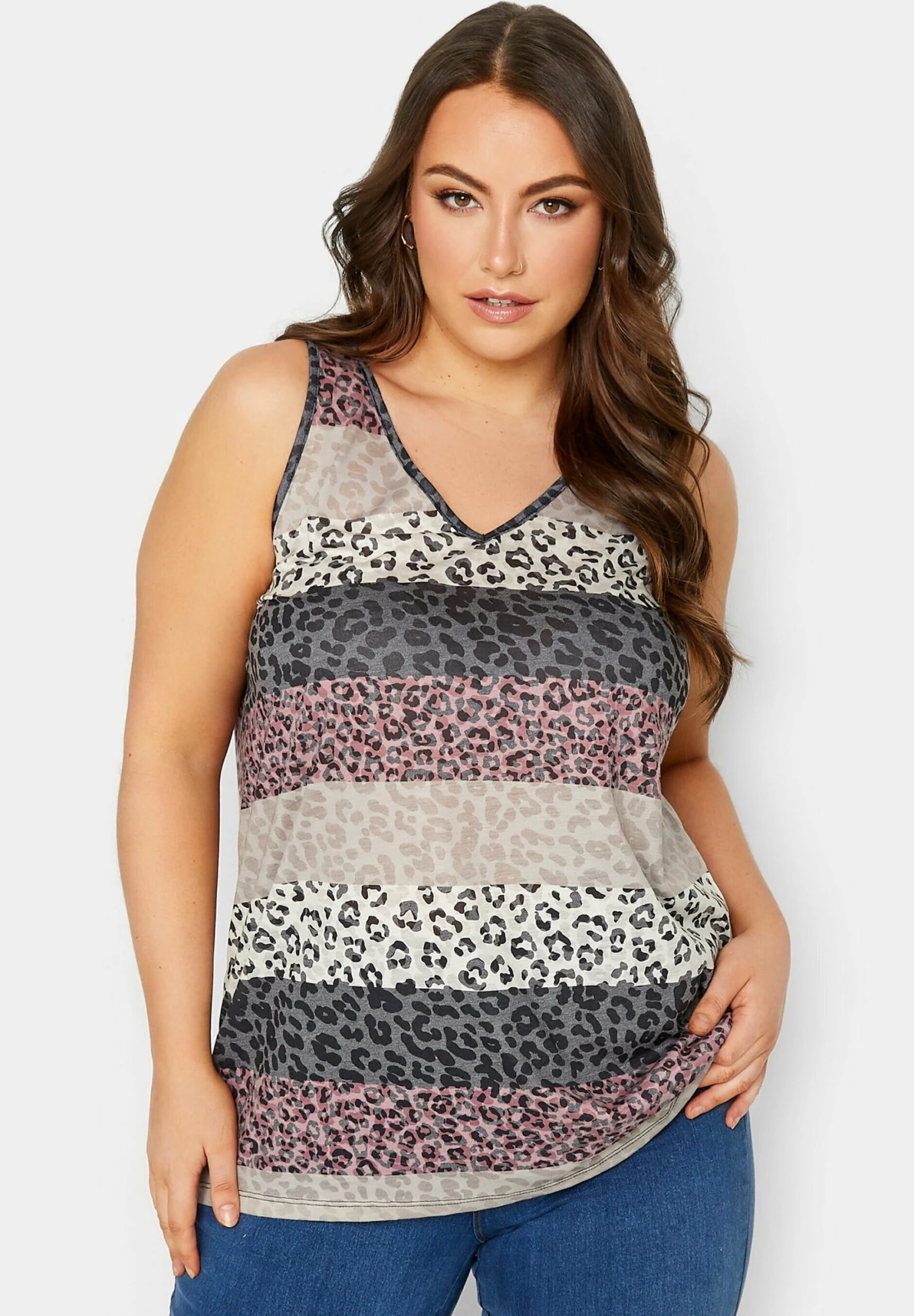 Animal Print Swing- Top - Brown 1 Animal Print Swing- Top - Brown