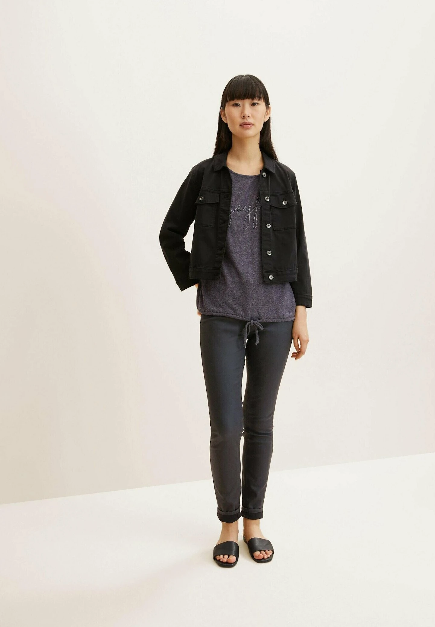 Tom Tailor Mit Stickerei - Camiseta De Manga Larga - Evident Anthracite Melange 2 Tom Tailor Mit Stickerei - Camiseta De Manga Larga - Evident Anthracite Melange - Imagen 2