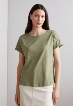 ESPRIT Shimmer Tee - Camiseta Básica - Light Khaki