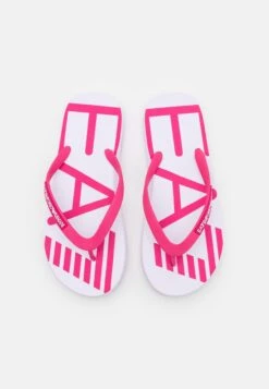 EA7 Emporio Armani Water Sports Oversize Logo Unisex - Sandalias De Dedo - White/Pink