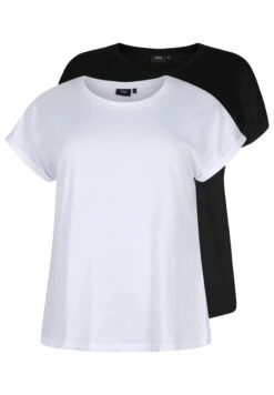 Zizzi 2-Pack Short Sleeved - Camiseta Básica - Bright White Black