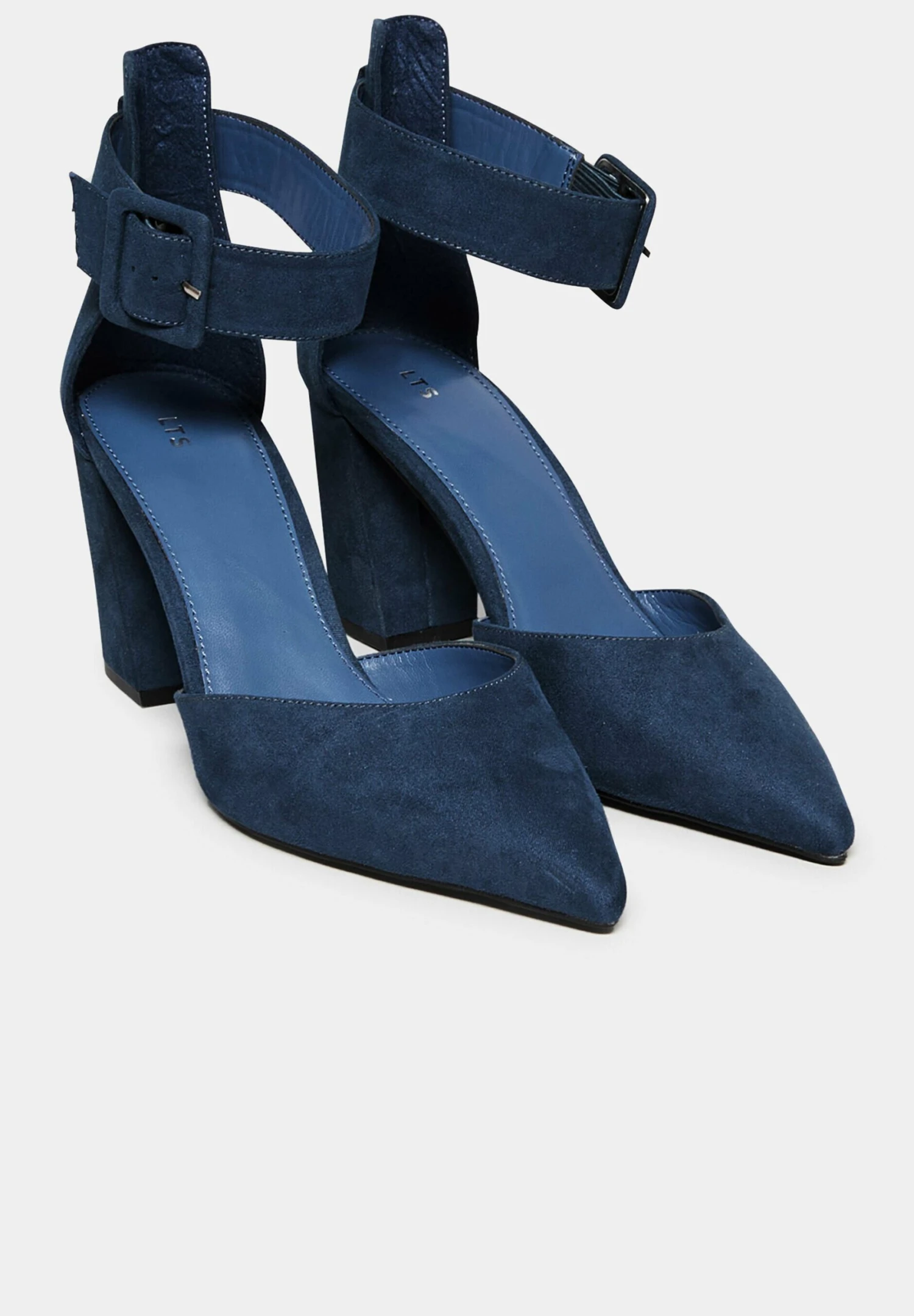 Pointed Block Heel Court- Zapatos Altos - Blue 3 Pointed Block Heel Court- Zapatos Altos - Blue - Imagen 3