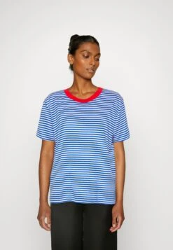 ESPRIT Striped Core - Camiseta Estampada - Blue