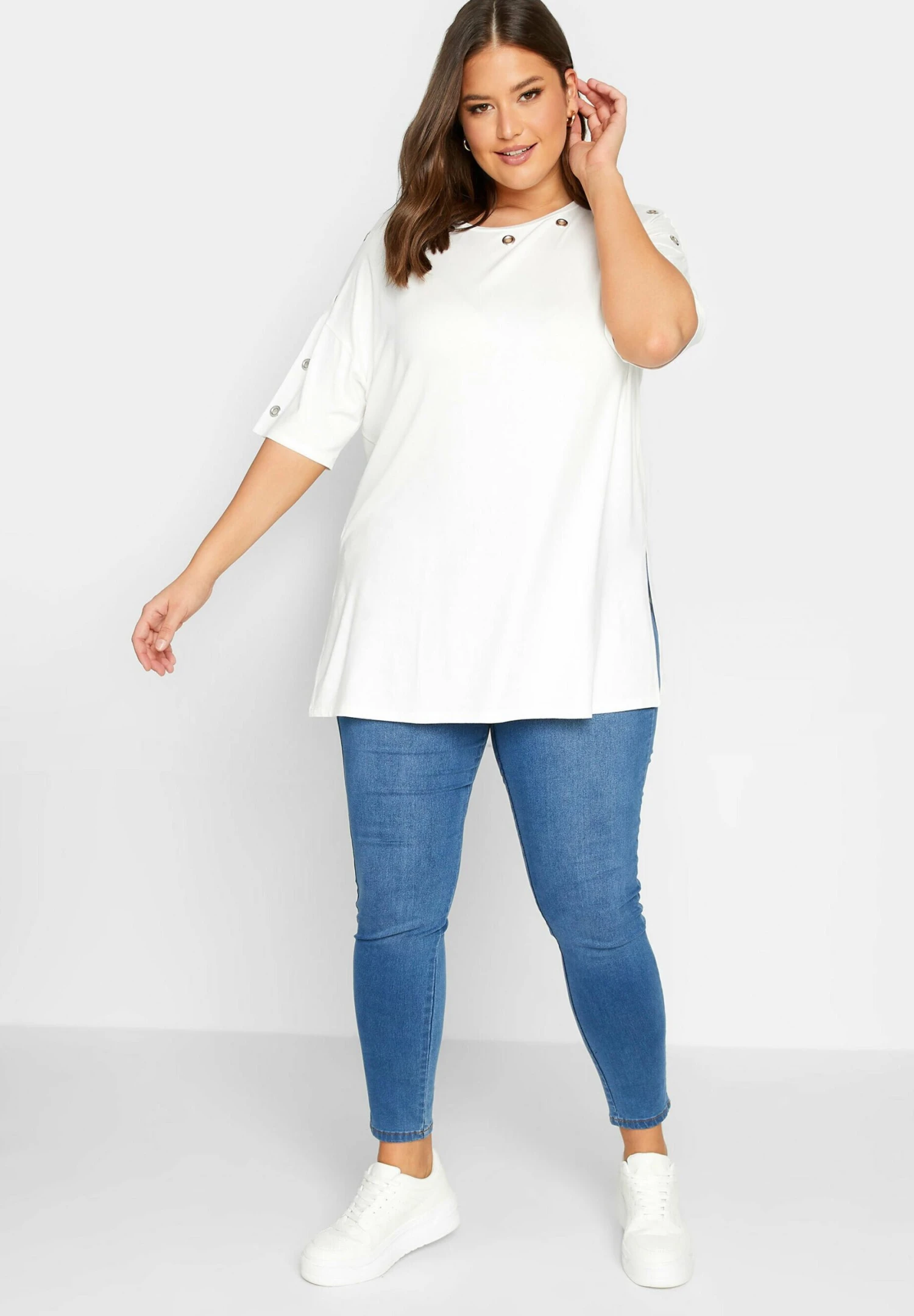 Eyelet Detail - Camiseta De Manga Larga - White 2 Eyelet Detail - Camiseta De Manga Larga - White - Imagen 2