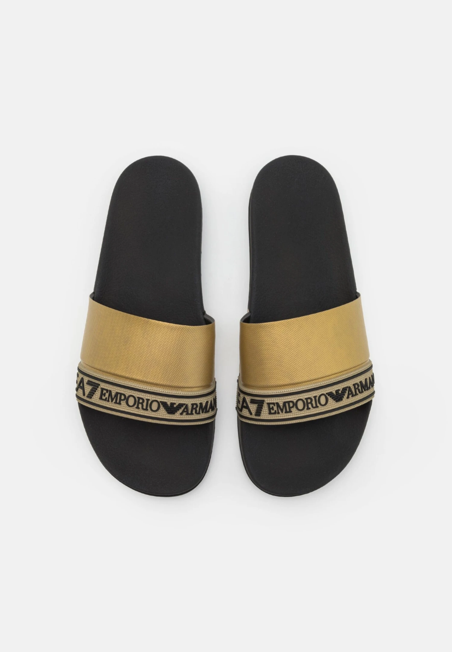 EA7 Emporio Armani Sport Tape Slide Unisex - Sandalias Planas - Black/Gold 4 EA7 Emporio Armani Sport Tape Slide Unisex - Sandalias Planas - Black/Gold - Imagen 4