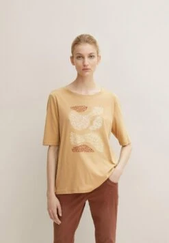 Tom Tailor Mit Print - Camiseta Estampada - Soft Light Camel