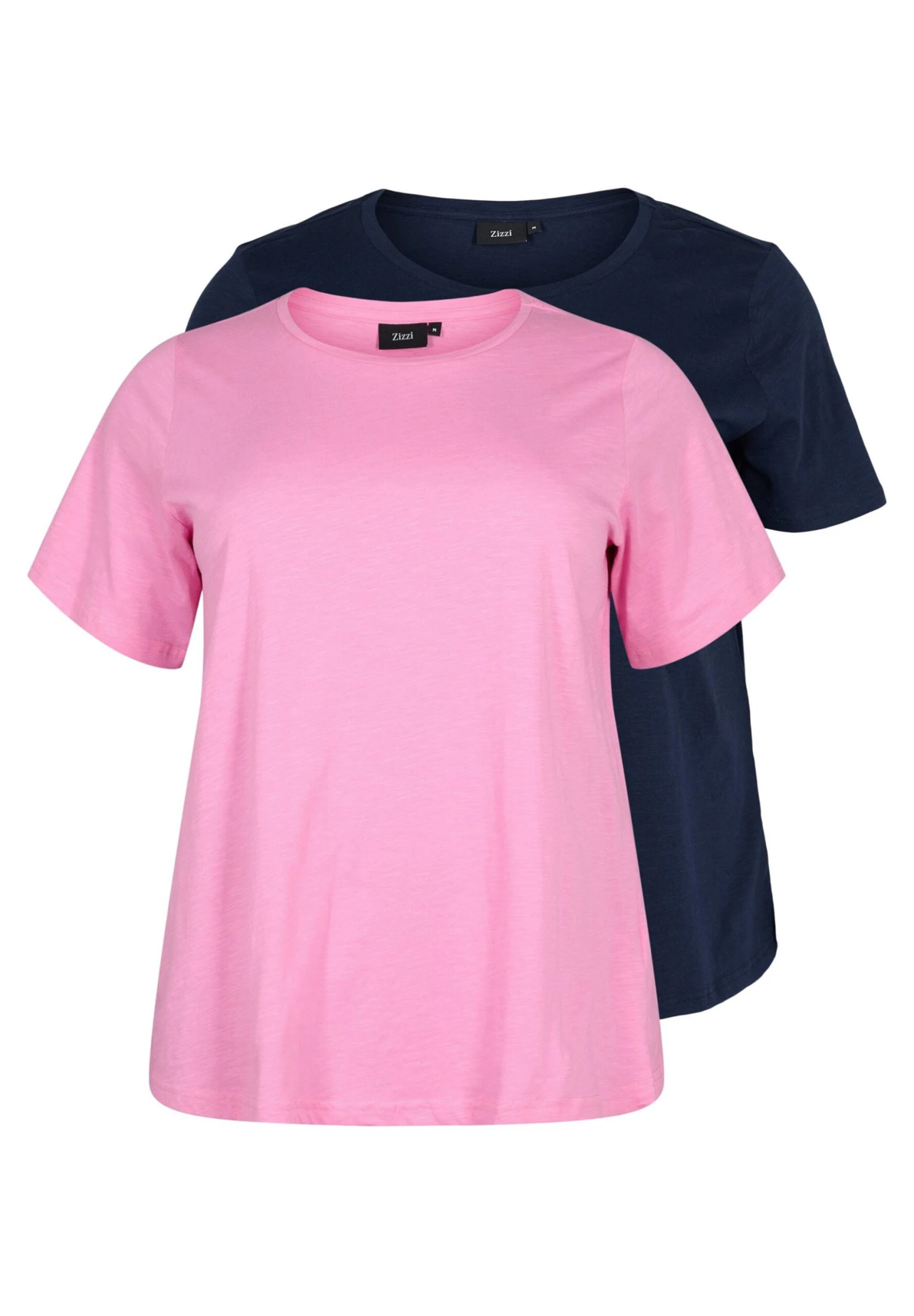 Zizzi 2 Pack - Camiseta Básica - Rosebloom Navy B 6 Zizzi 2 Pack - Camiseta Básica - Rosebloom Navy B - Imagen 6