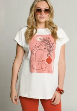 Ulla Popken Camiseta Estampada - Offwhite
