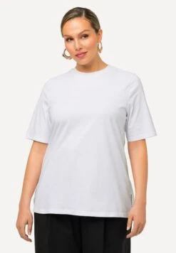 Ulla Popken Coördinaten Classic Opstaande Kraag Korte Mouwen - Camiseta Básica - Schneeweiß