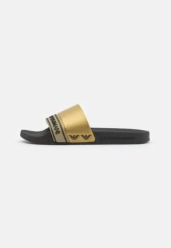 EA7 Emporio Armani Sport Tape Slide Unisex - Sandalias Planas - Black/Gold