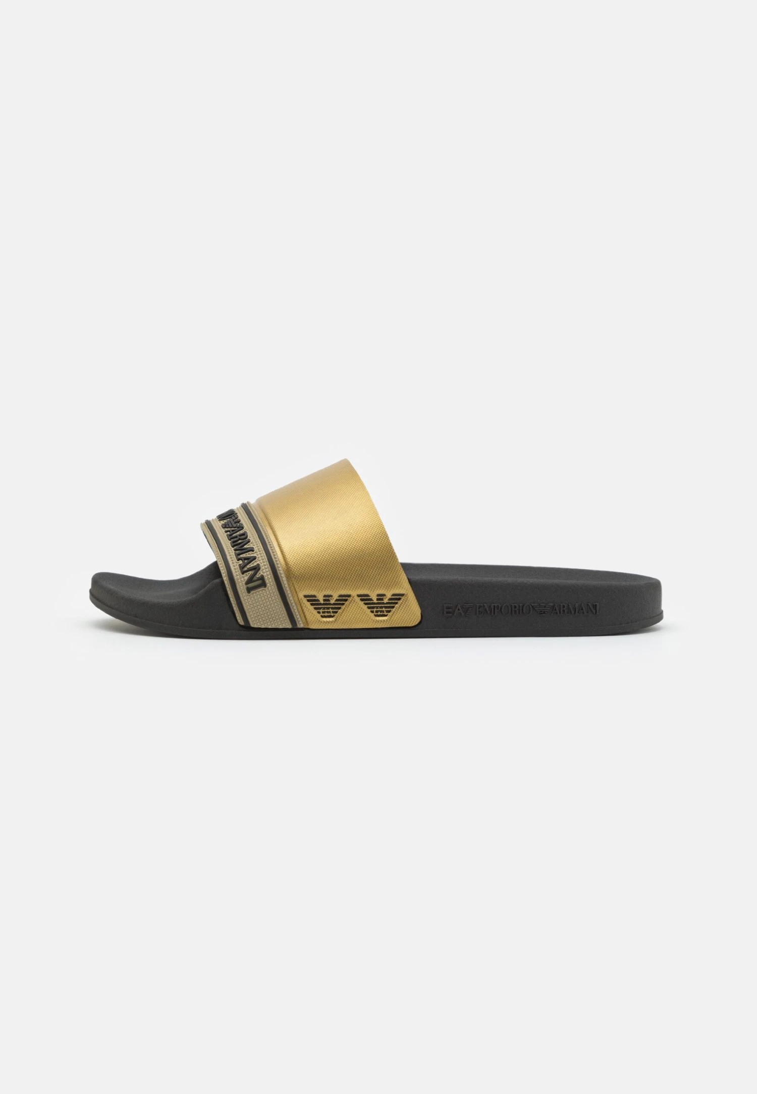EA7 Emporio Armani Sport Tape Slide Unisex - Sandalias Planas - Black/Gold 1 EA7 Emporio Armani Sport Tape Slide Unisex - Sandalias Planas - Black/Gold