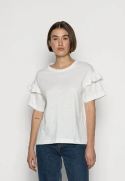 Selected Femme Slfrylie Florence Tee - Camiseta Estampada - Snow White